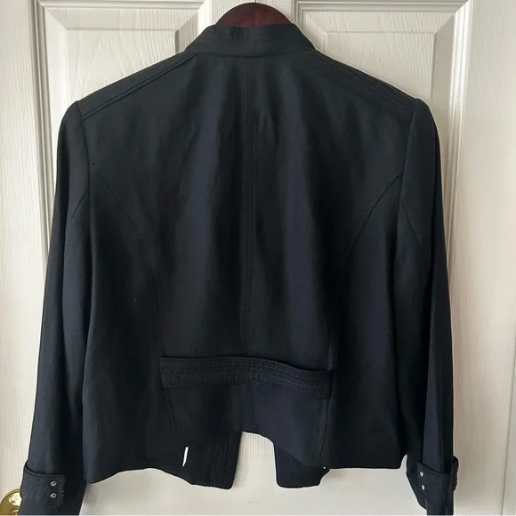 White House Black Market Open Black Blazer with Zipper Accents, Size 14 - Picture 3 of 6